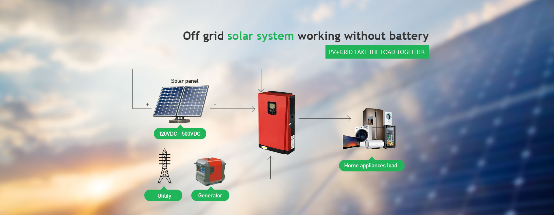 Tanfon Solar Power System Solar Panel Inverter Solar Home