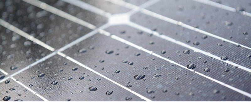 solar panels generate on a rainy day