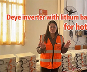 Deye inverter with lithum batteries use for hotel